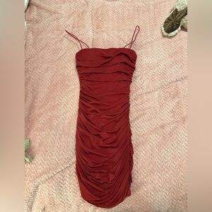 Princess Polly Red Ruched Mini Dress